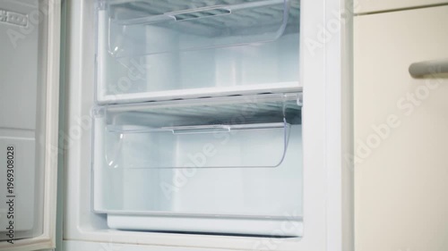 Wallpaper Mural Inside view of clean empty freezer drawer with tracking shot Torontodigital.ca
