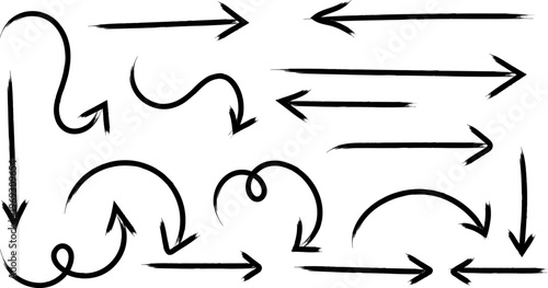 Hand drawn arrows a collection of sketchy directional indicators for design visual communication