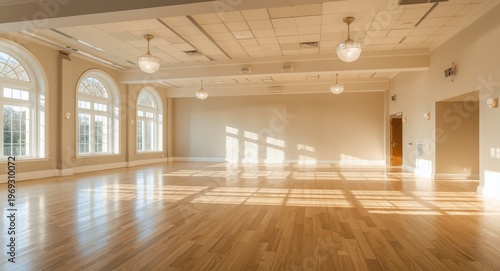 Well lit hall with clean design perfect for dance sessions