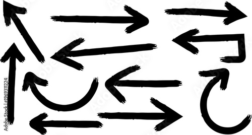 Hand drawn arrows a collection of black sketch arrows for directional concepts design
