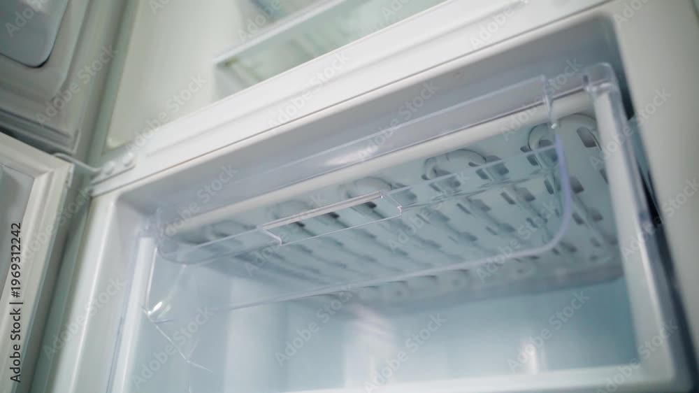 custom made wallpaper toronto digitalEmpty freezer compartment of refrigerator close-up with smooth camera movement
