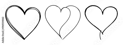 Hearts set with continuous one line drawing hearts symbol embracing design featuring love, romance, hearts with line art and minimalism