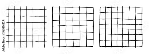 Grid pattern icon set with simple line art design featuring simple design, minimalist, black and white with illustrations and graphics