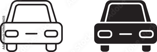 Car icon set. Linear icon collection. Editable outline. Vector illustration.