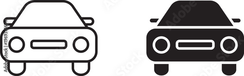 Car icon set. Linear icon collection. Editable outline. Vector illustration.