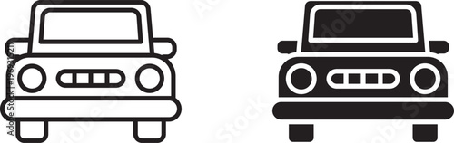 Car icon set. Linear icon collection. Editable outline. Vector illustration.