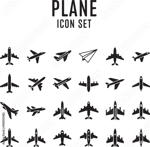 Set glyph icons of plane