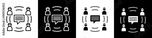 Communication black and white icon design concept