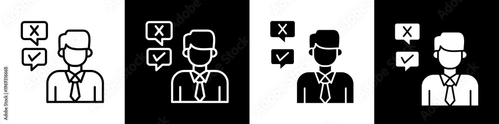 Obraz premium Options black and white icon design concept