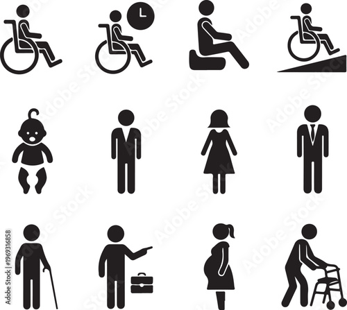 set of accessibility icon vector