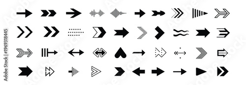 Variety of arrow icons and directional symbols, a comprehensive graphic design resource