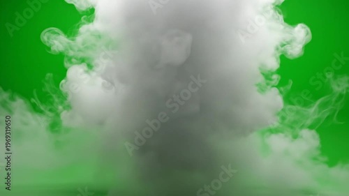 fog effect green screen billowing white smoke plume