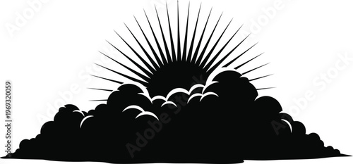 Dramatic black and white illustration of an explosion with smoke and debris