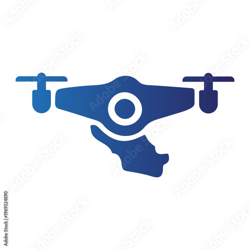 A drone hovers above a hand in a technology showcase indoors.