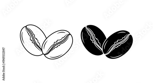 Elegant coffee bean illustration a minimalist black and white design for coffee lovers and branding