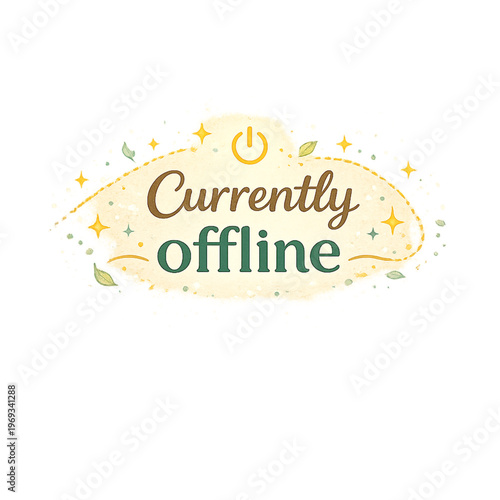 currently offline text, offline mode typography, modern aesthetic text, minimal typography design, offline message graphic, clean text layout, simple typography art, modern quote design, aesthetic let
