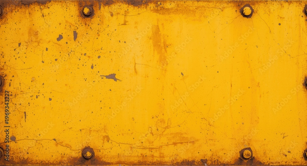Obraz premium worn yellow metal surface with rust and scratches suitable for text placement