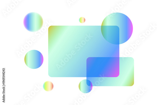 transparent glass shape. Geometric shapes and liquid elements, vibrant gradient composition. Vibrant gradient composition of geometric shapes and fluid elements.
