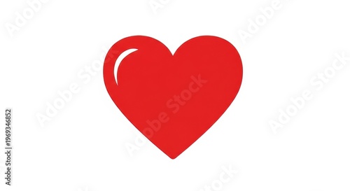 Free Download Red heart icon on white background, glossy love symbol for romance and health, vibrant crimson heart shape for Valentine's Day and medical care - GFXLoad