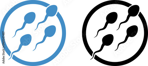 Four Sperm Cells Swimming in Circular Layout