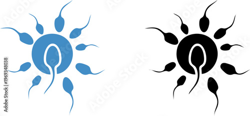 Spermatozoa Approaching Ovum for Human Fertilization Process