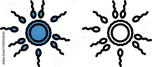 Human Sperm Cells Fertilizing an Egg Ovum