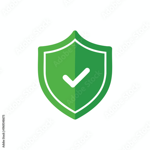 Green shield with white checkmark, symbolizing security and confirmation