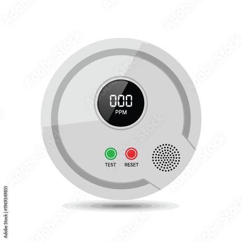 A digital device displays "000 PPM" with two buttons and a speaker grill
