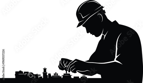 Chess master in silhouette a strategic mind at work