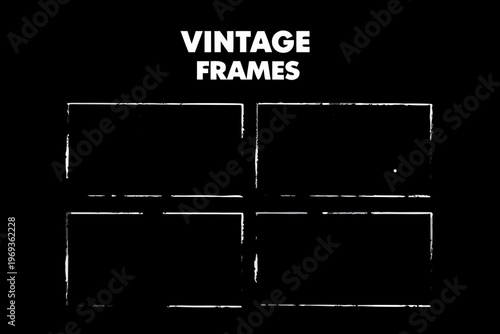 Vintage frames graphic with four rectangular placeholders on a black background
