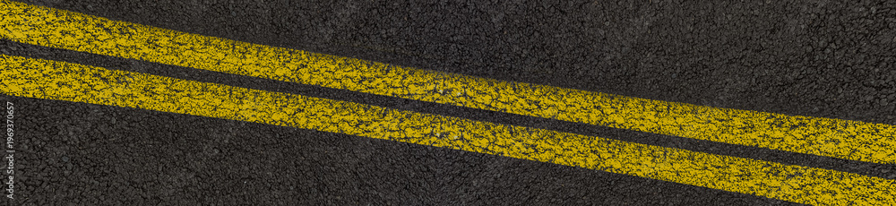 Fototapeta premium Lignes jaunes sur asphalte 