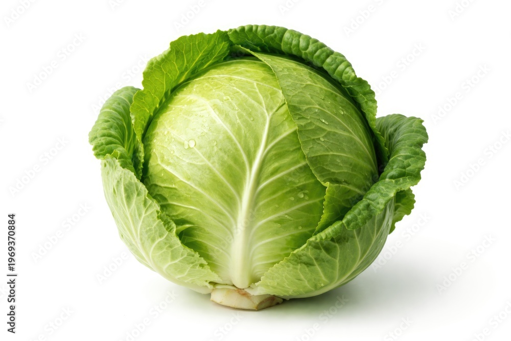 Obraz premium Fresh cabbage isolated on clean white backdrop