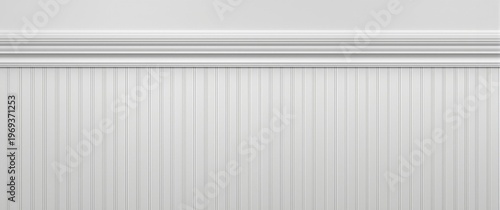 White beadboard wall accented with classic chair rail trim