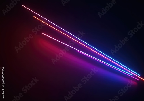 Dynamic neon lights create a vivid abstract pattern on a dark background, perfect for technology headers, modern concepts, or vibrant futuristic wallpaper, presentation, header, smooth