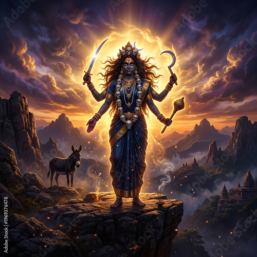 Fierce Goddess Kali standin...