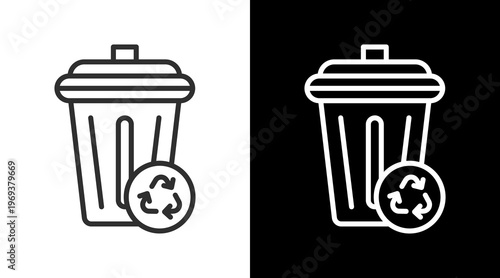 Waste White Icon Set Vector 