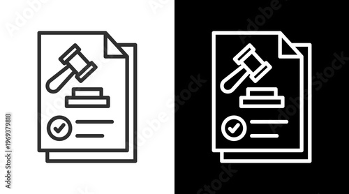 Regulations White Icon Set Vector 