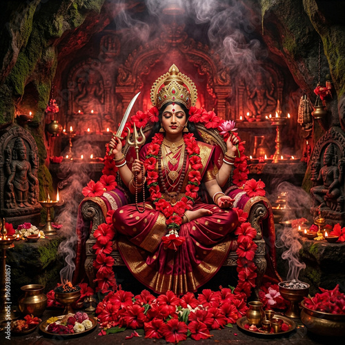 Divine Goddess Durga Seated...
