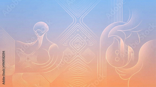 Abstract art with gradient background.