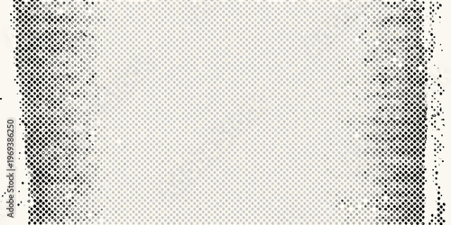 Abstract halftone pattern with distressed edges and a white center
