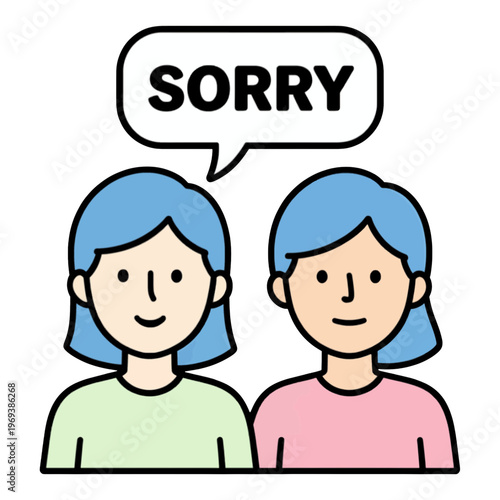 Apology Vector Icon with Two People