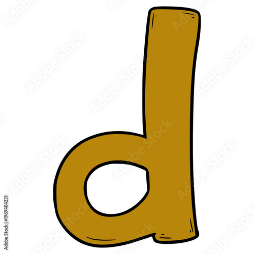 d lowercase Alphabet illustration hand drawn isolated vector
