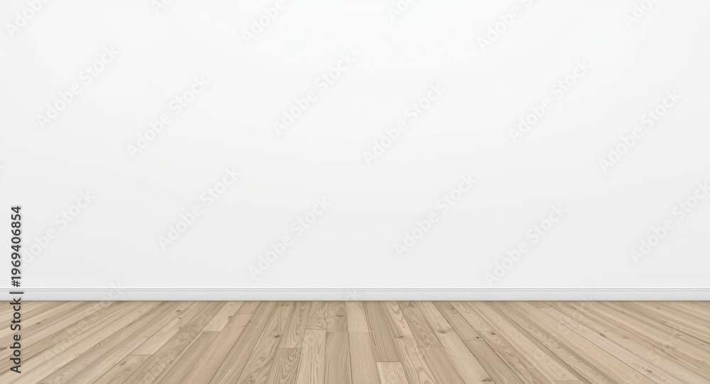 Naklejka premium Minimalist contemporary space centered on an empty white wall and mockup