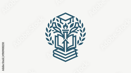 Elegant Education Logo Emphasizing Knowledge and Growth
