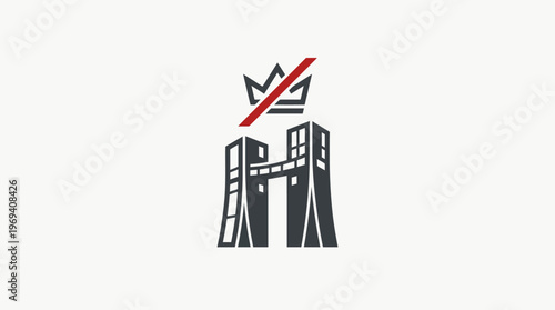Iconic Bridge And Crown With A Red Strike-Through