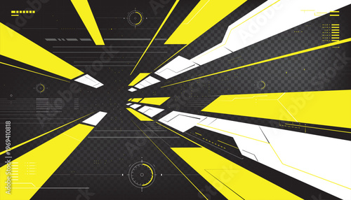 Futuristic Speed Perspective Background – Sci-Fi HUD Warp Motion Vector