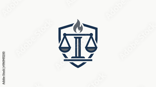 Law Firm Logo Featuring Scales and a Flame