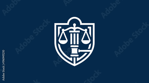 Elegant Legal Logo with Scales of Justice