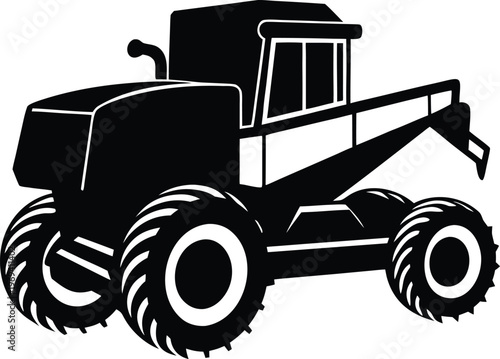 tractor silhouette isolated on white