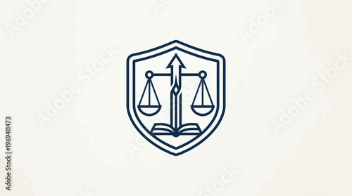 Law Firm Emblem with Scales and Book